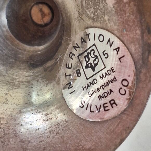 International Silver 3 Angel Candle Sticks Vintage with Patina Not Polished - Picture 11 of 14